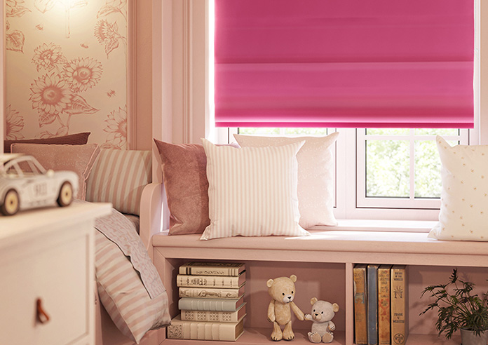 Ascot, Bright Pink - Motorised Roman Blind - Image 5